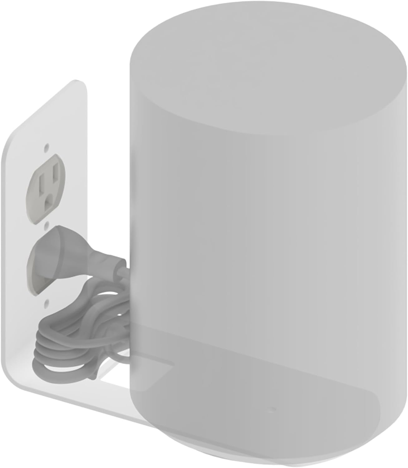 Kestrel Designs Outlet Shelf Speaker Mount - Heavy Duty Shelf Holds Devices up to 12 lbs - DIY Install Works with Standard Outlets - Perfect for Sonos & Other Smart Speakers (White)