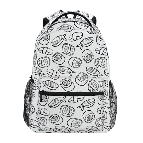 Sac à dos ordinateur imperméable Sushi multi-poche 16x11.4x6.9 Inch