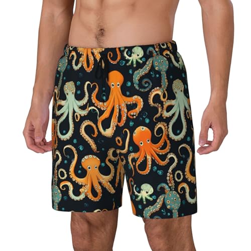 Color Octopus Print Men Stylish Functionality Swim Trunks Breathable Beach Shorts Surfing Gym Fishing2