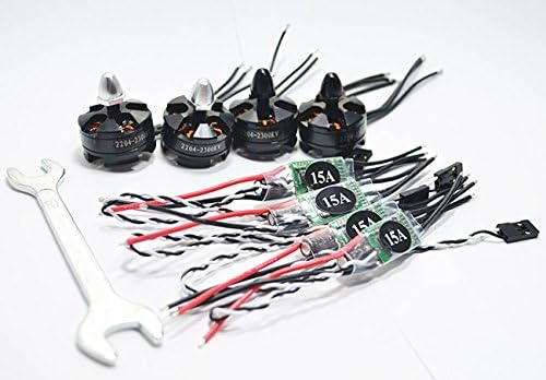 Hobbysky 4pcs 2300KV 2204 Brushless Motor CW/CCW & 4pcs SimonK 15A ESC for Quadcopter FPV Drones