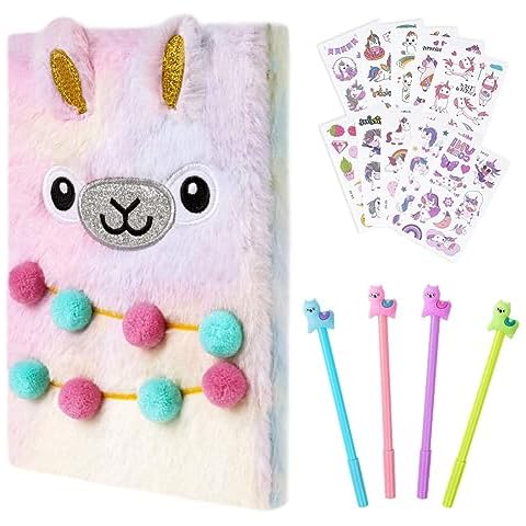 OFFCUP Plush Alpaca Notebook Set with Pens Cover