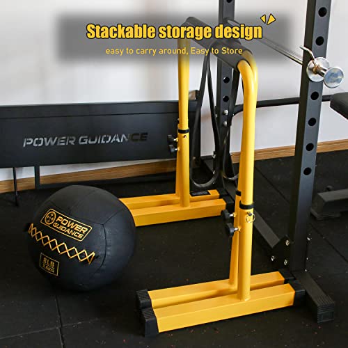 Power Guidance Dip Bar, Dip Stand Station For Full Body Strength Training, Adjustable Height 30Inches - 38.6Inched, Capacity 1200Lbs, 3 Colors Available (Green) #TOP7