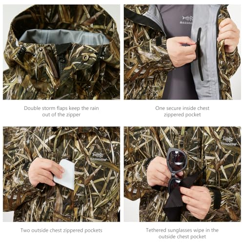 Image of BASSDASH Walker-LW Breathable Waterproof Fishing Hunting Wading Jackets with Silent Outer Fabric for Men Women