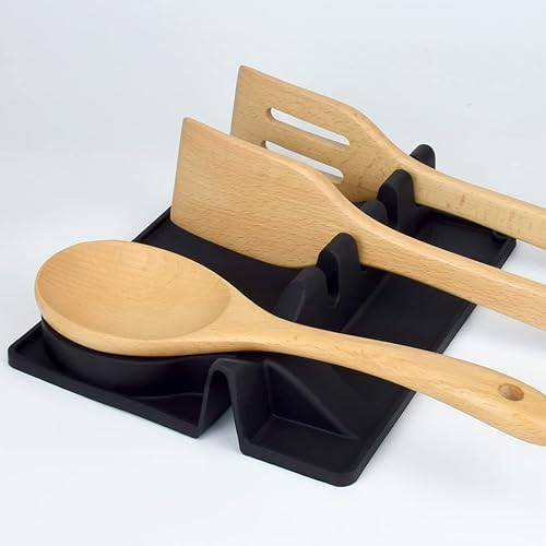Miniatura 5 de Soporte para utensilios de silicona con almohadilla de goteo soporte para cuchara para estufa soporte para cuchara soporte para cuchara grande