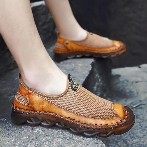 Men's Mesh Breathable Walking Loafers Outdoor Lightweight Slip-on Mesh Casual Hiking Shoes Closed Toe Comfort Non Slip Outdoor Flats Sneakers Driving Shoes4