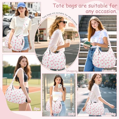 Image of Quilted Puffer Tote Bag Purse Puffy Crossbody Shoulder Bag,Lightweight Nylon Hobo Bag Puffer Carryall Bag for Women Girl