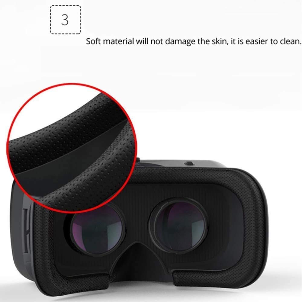 VR Auricular para iOS/Teléfono Android con 120 ° FOV, 3. Adaptador inalámbrico de Audio de 5 mm, se Adapta a Todos los tamaños de Longitud/Pantalla de Todos los teléfonos móviles de hasta 4.