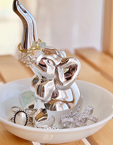 Image of PUDDING CABIN Elephant Gift for Women - Elephant Trinket Dish for Rings Earrings Organizer - Elephant Decor for Women Girls Her Friends Birthday Valentine's Day Xmas Gifts