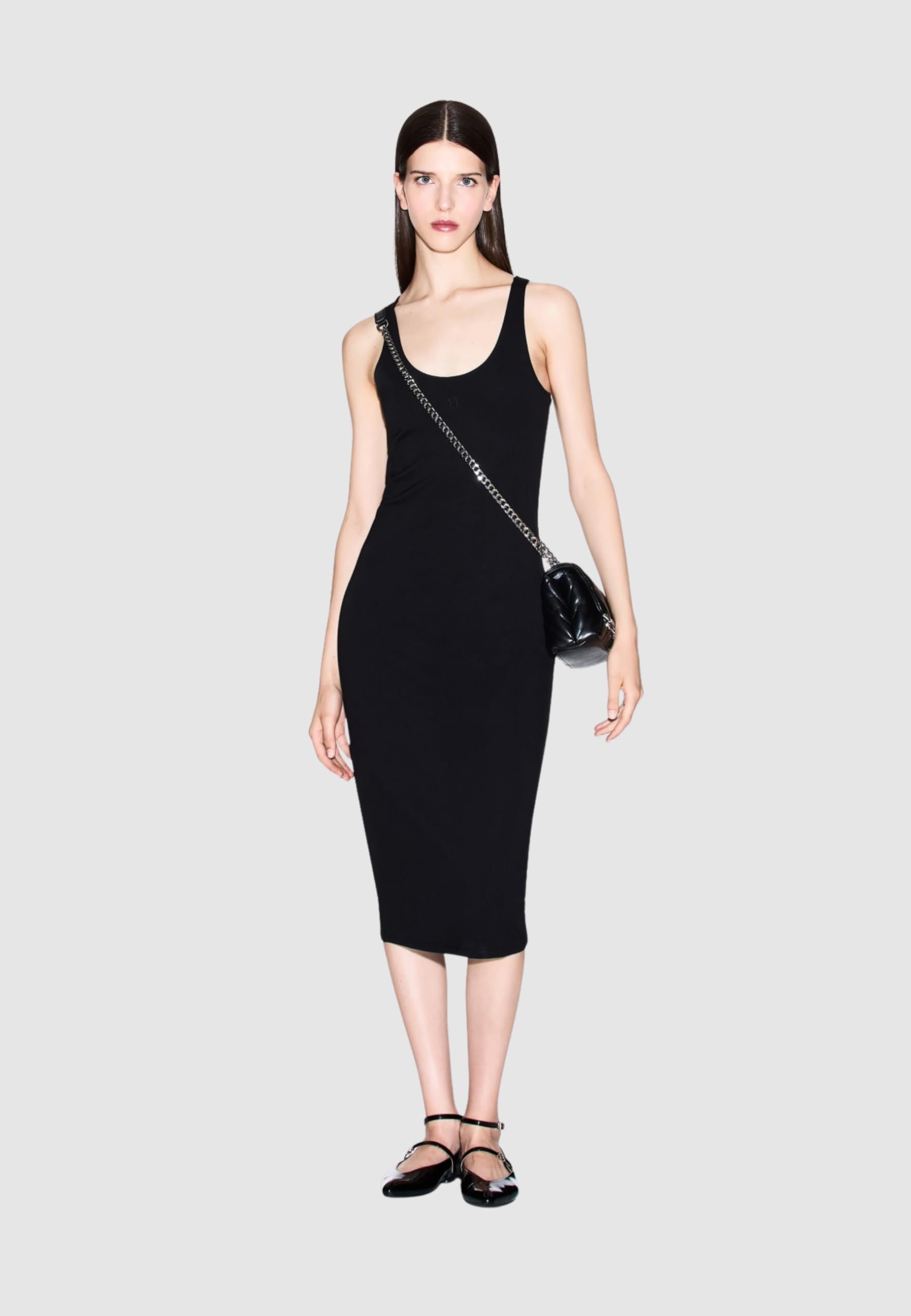 Armani Exchange Icon Project, Tank Dress, Small Logo Embroidery Vestito Donna (Pacco da 1)