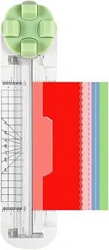 4-in-1 Multifunctional Craft Paper Cutter Paper Trimmer Mini Cutter Lightweight Portable Slide-Type with Dial Blade for Paper, Photos, Perforations, Creases, Coupons, Postcards