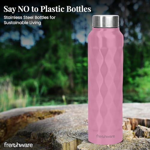Image of Frenchware Water Bottle (1 Litre, Premium Stainless Steel, Lilac) Bottle for Fridge, School, Outdoor, Gym, Home and Office, Scratch-Resistant, Rust Free, Non-Toxic, Easy-to-Clean