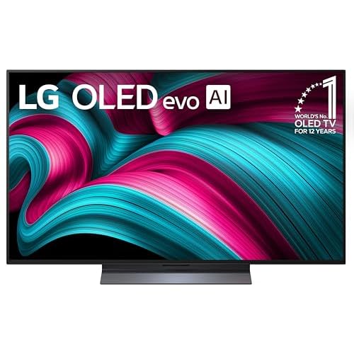 LG 48-Inch Class OLED evo AI 4K C5 Series Smart TV w/Dolby Atmos, Dolby Vision, HDR10, AI Super Upscaling 4K, Filmmaker Mode, Wow Orchestra, Alexa Built-in (OLED48C5PUA, 2025)