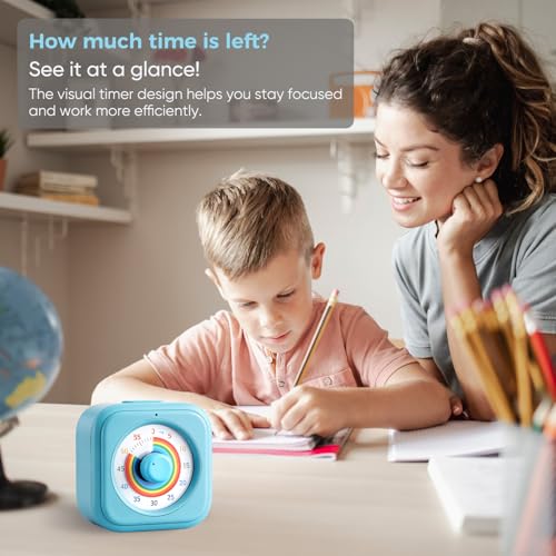 Image of Rainbow Visual Timer for Kids, 60 Minute Silent Countdown Clock