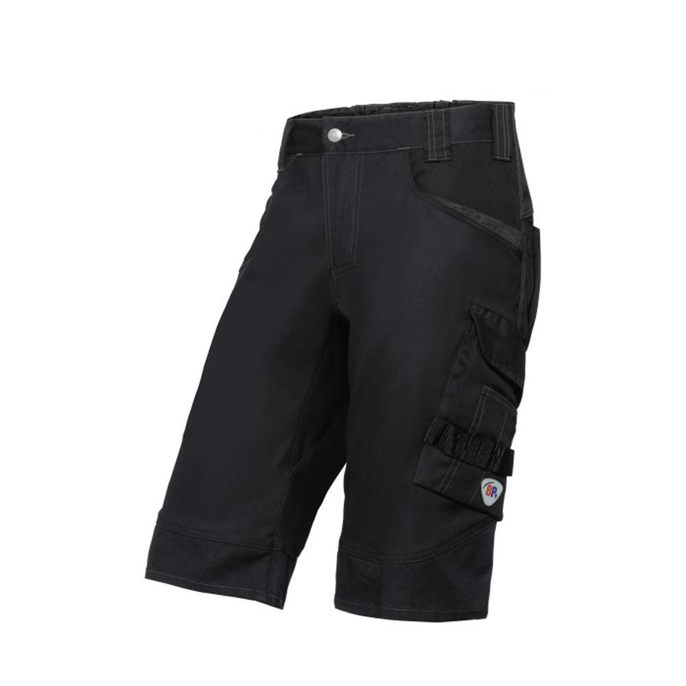 BP 1827-033-0032-33n Fabric Blend with Stretch Shorts, Higher Waist at Back, 70% Cotton/28% Polyester/2% Elastane, Black, 33N Size