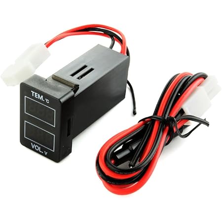 Amazon トクトヨ Tokutoyo トヨタ車用 温度計 電圧計ポート スイッチパネル 赤 青led付 12v 24v 時計 コンパス 温度計 車 バイク