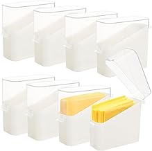ZEAYEA 8 Pack Sliced Cheese Container, Cheese Storage Box with Flip Lid for Fridge, Clear Plastic Cheese Slices Holder Fridge Organizing Box for Keeping Cheese Fresh Longer, Dishwasher Safe