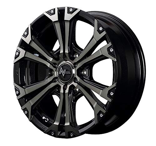 NITRO POWER JAVELIN 16×6.5J インセット:38 穴数:6 PCD:139.7 ハブ径:106.1 ブラックメタリックポリッシュブラッククリア+ピアス&ミルド