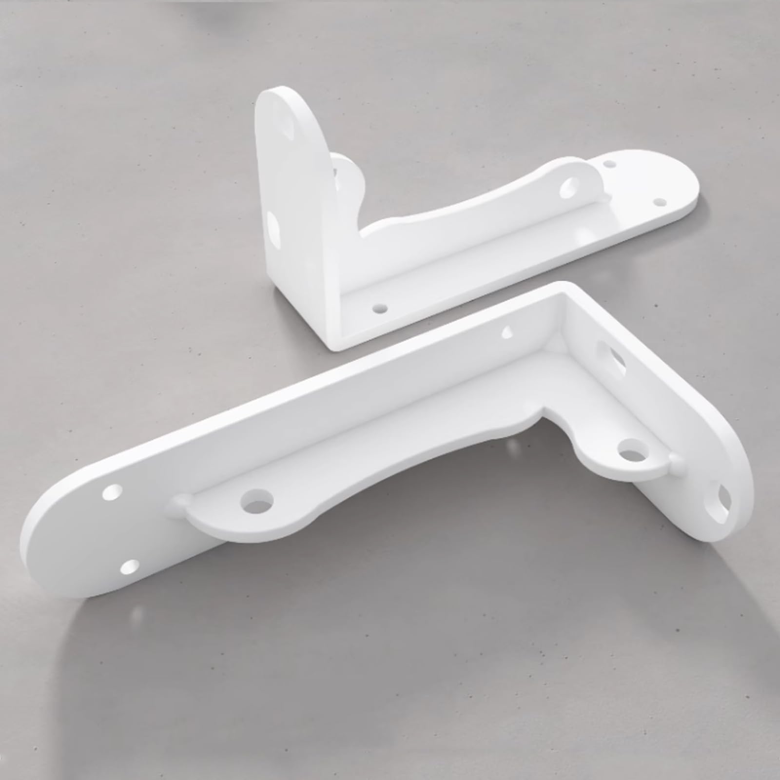 2x Staffe per Mensole da Parete,Staffa Triangolare Supporti per Mensole,Staffa per Mensola Pesanti,Reggimensola Ferro,per Libri Scaffale,Garage,Cucina,con Viti,Bianco (55cm x 15cm)