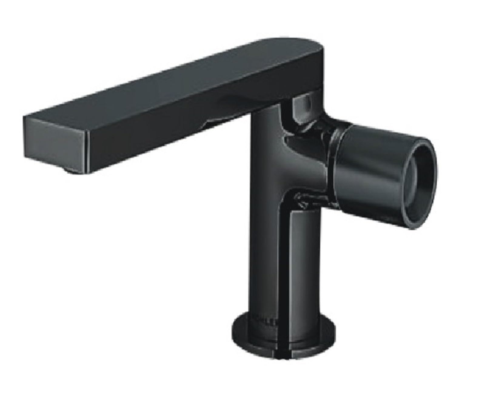 Robinet de lavabo anti-calcaire en cuivre mitigeur monotrou noir contre les fuites d'eau