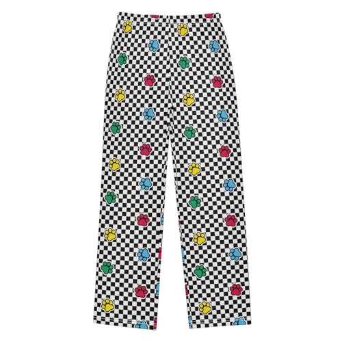 Colorful Dog Paw Pattern Boys Pants for Kids Jogger Pants with Pockets S-XL