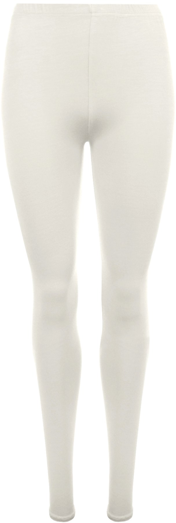 Wearall Women's Cream Stretch Long Leggings Plus Size 28/30