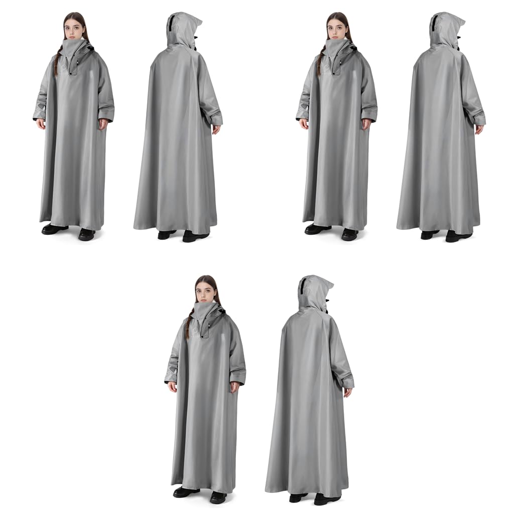 Long Rain Coat Waterproof Raincoat for Adults Reusable Hooded Poncho with Wide Brim Lightweight Unisex for Hiking Travel Motorcycle Riding Length 126cm 3 PCS-image-31