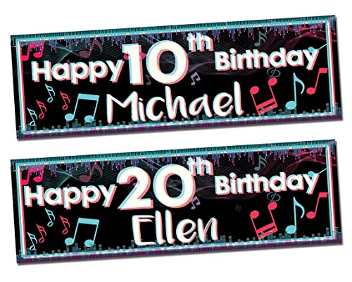 Personalisiertes Geburtstag Outdoor Banner Social Media Musik Party Poster Dekoration Feier Ruhestand Jubiläum Poster Geschenk 16. 18. 21. 30. 40. 50. 60 Cover