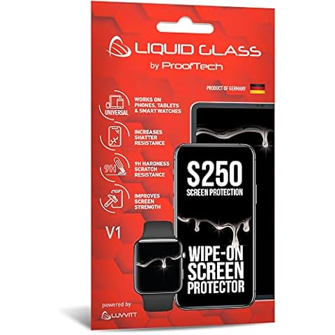 Luvvitt Liquid Glass Screen Protector With $250 Screen Protection - Scratch Resistant Wipe On Coating for All Smartphones Tablets Smartwatches - Universal Cover