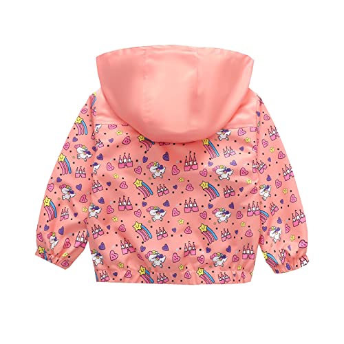 Rain Jacket Coat Windbreaker Windproof Spring Fall Raincoat 3T Rain Jacket Boys 3T Rain Jacket Boys (Pink, 3-4 Years)2