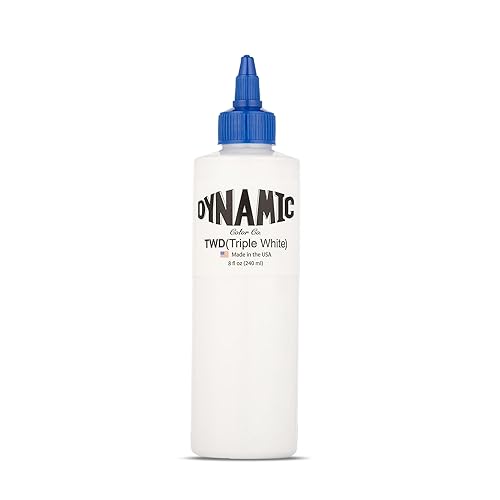 Miniatura 4 de Dynamic Color Co - Paquete de tinta de tatuaje negra y triple blanca de 8 oz - Suministros de tatuaje con tinta de tatuaje triple blanca de 8 oz y