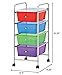 Mind Reader Rolling Cart with Drawers, Utility Cart, Craft Storage, Kitchen, Metal, 12.75