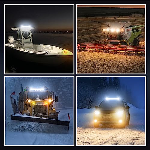 Phare de travail LED stroboscopique RIGIDON 72W 12V 24V orange et blanc pour SUV 4x4 - 6