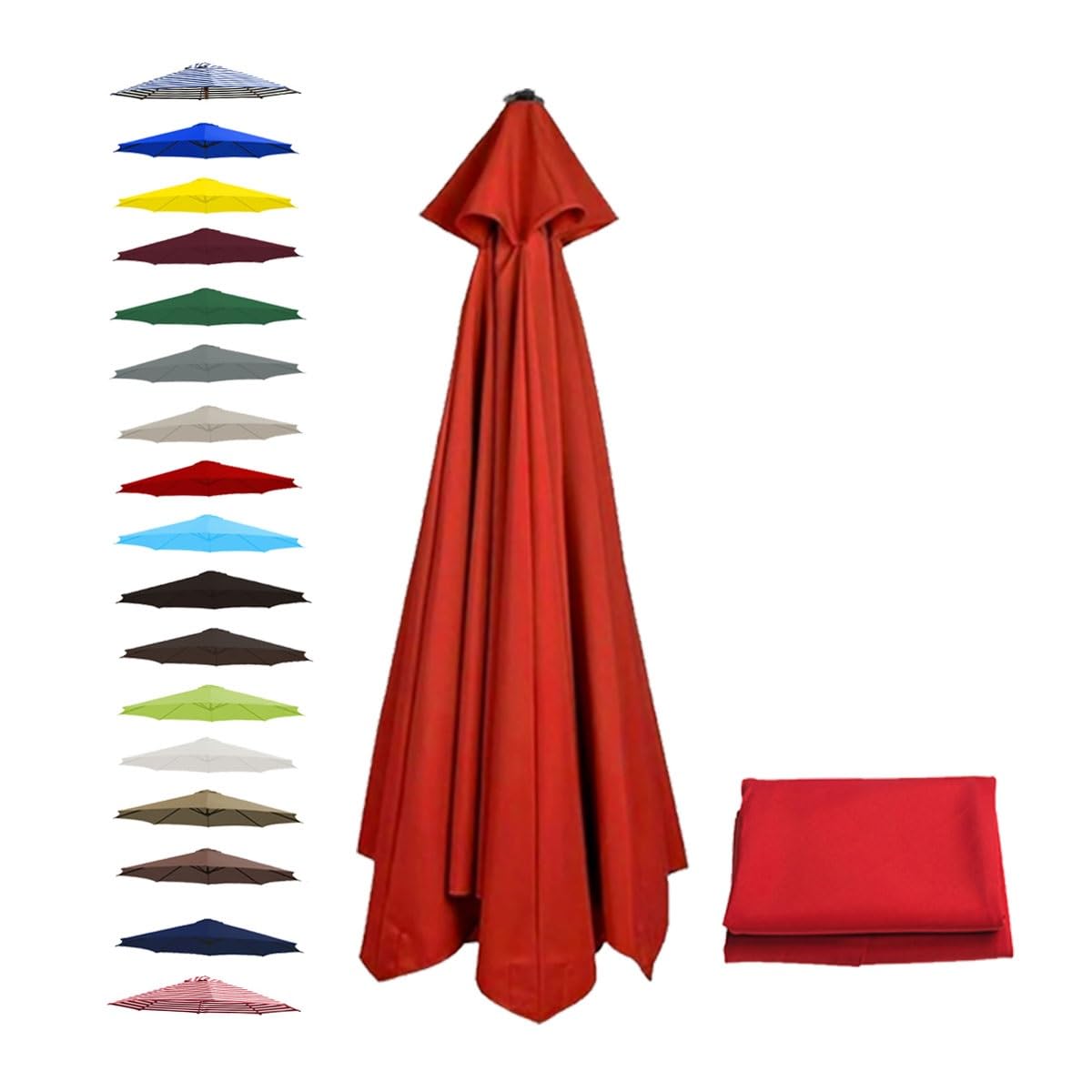 BEEGMA Replacement Parasol Canopy 2.0m 2.50m 2.70m 3.0m Canopy Replacement Top 6 Arms Patio Garden Beach Umbrella Canopy Cover(Color:Red,Size:2.0m/6.5FT)