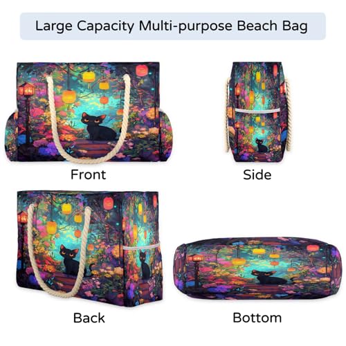 Large Beach Bags for Women with Zipper Beach Tote Bag Waterproof Sandproof Gym Swim Pool Grocery Travel Bag4