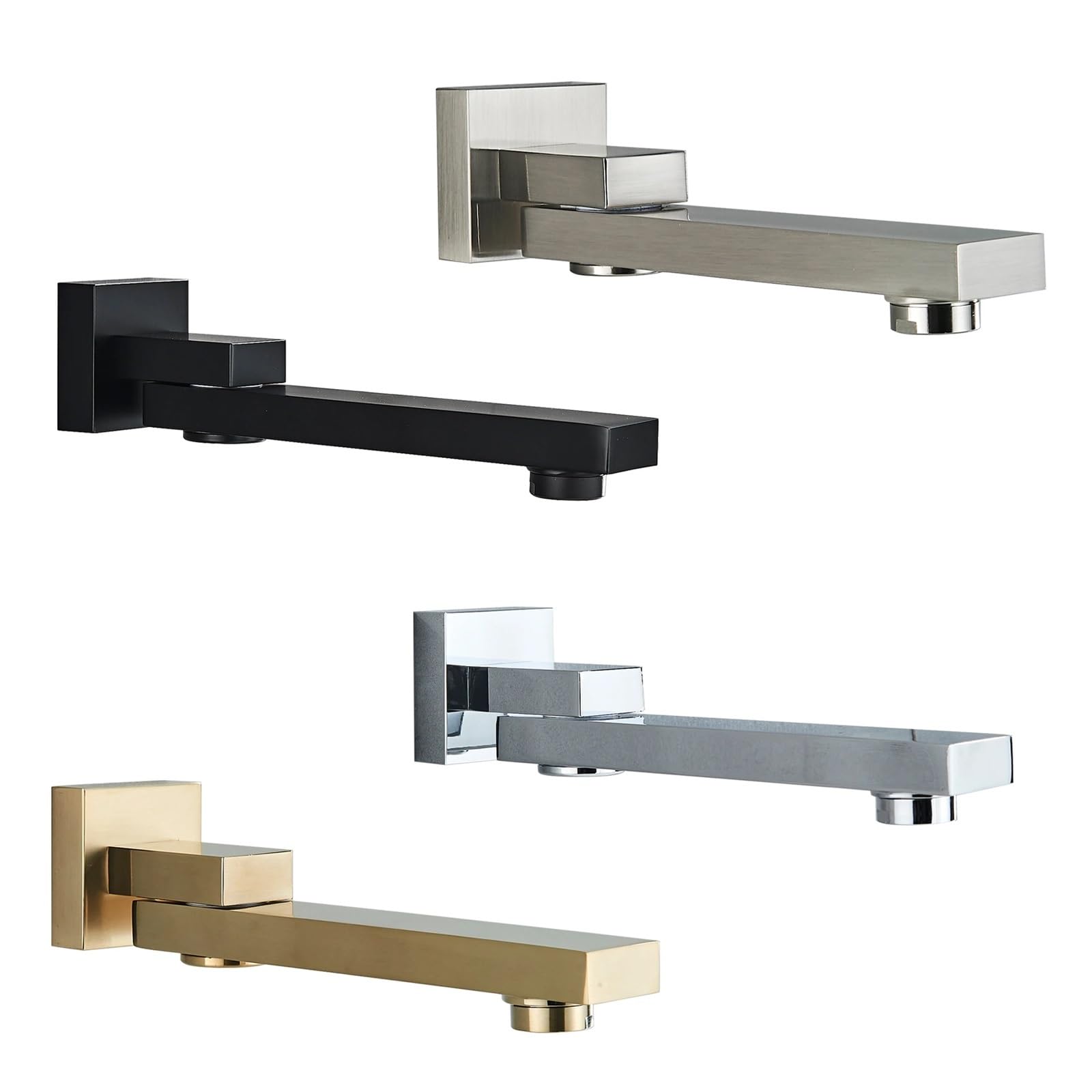 Rubinetti per Vasca da Bagno a Parete, Rubinetto per Doccia in Ottone Cromato/Bronzo Nero, beccuccio Girevole per Vasca da Bagno a Parete, Accessori per Il Bagno (Colore 3)