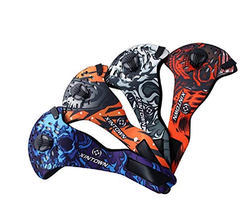 Dukars Sports Mask, Dustproof Mask Activated Carbon Filtration Exhaust Gas Anti Pollen Allergy PM2.5 Workout Running Motorcycle Cycling Mask (Red - #N95)