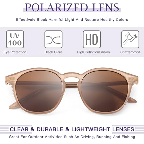 SIPHEW Classic Small Round Sunglasses for Women/Men, Retro Sunglasses Polarized UV Protection Lens for Outdoor/Driving4