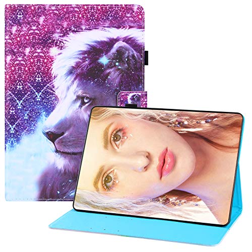 YKTO Funda Tableta para Xiaomi Mi Pad 4 Soporte Plegable Cierre Magnetico Flip Billetera Carcasa Precioso Diseño de Patrón Pintado PU Cuero Case Tableta Cover para Xiaomi Mi Pad 4,León