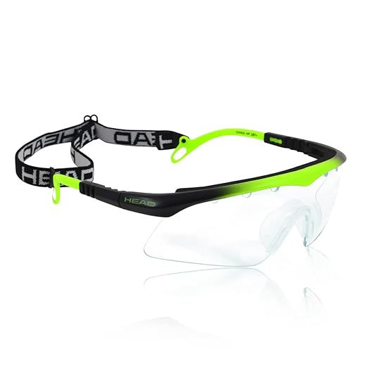 HEAD Racquetball Goggles - Powerzone Shield Anti Fog & Scratch Resistant Protective Eyewear w/Adjustable Strap
