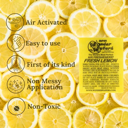 Image of Wonder Wafers 250 Count Unwrapped Automobile Professional Use Air Fresheners Car and Truck Detail (Fresh Lemon)