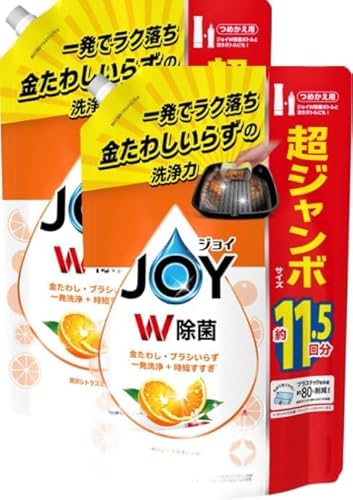 ジョイ W除菌 食器用洗剤 贅沢シトラスオレンジ 詰め替え 超特大ジャンボ 1,490mL 2袋