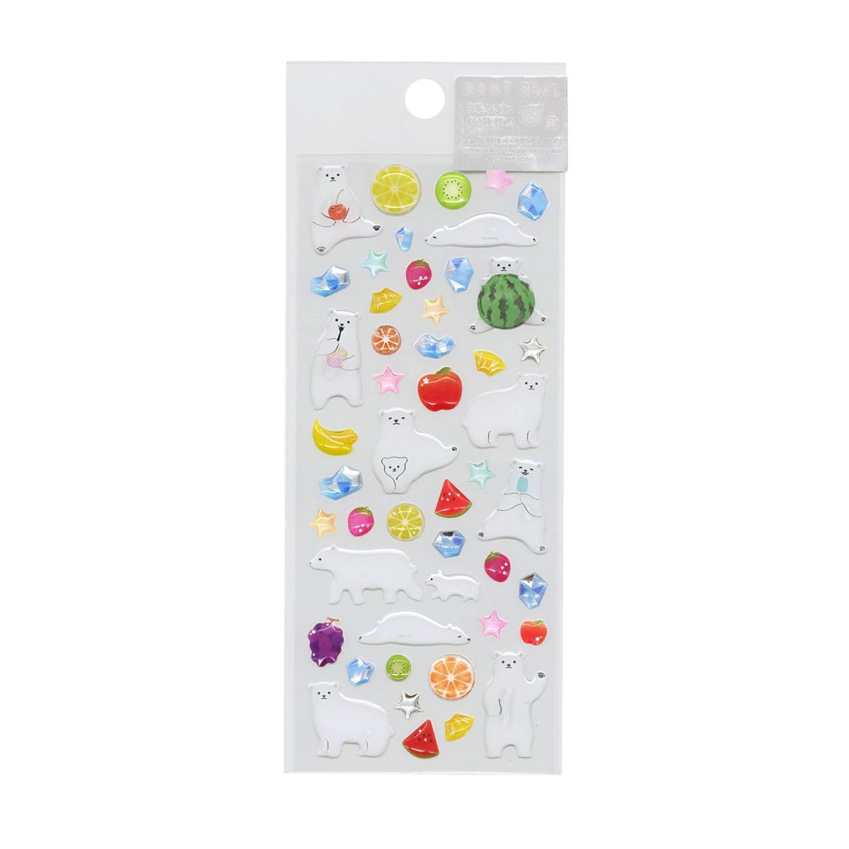 Autocollant ours blanc d'été pailleté pour personnaliser votre bullet journal