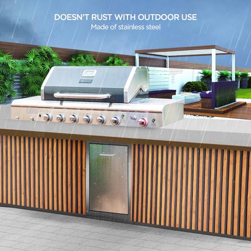 boldworks Outdoor Kitchen Drawers Big Outdoor Built in Garbage Can 13.6 x 26 x 19.3 Inch Pull Out Trash Drawer with Spring Lock to Store Up to 10 Gallon Trash Can for BBQ Island Grill Station