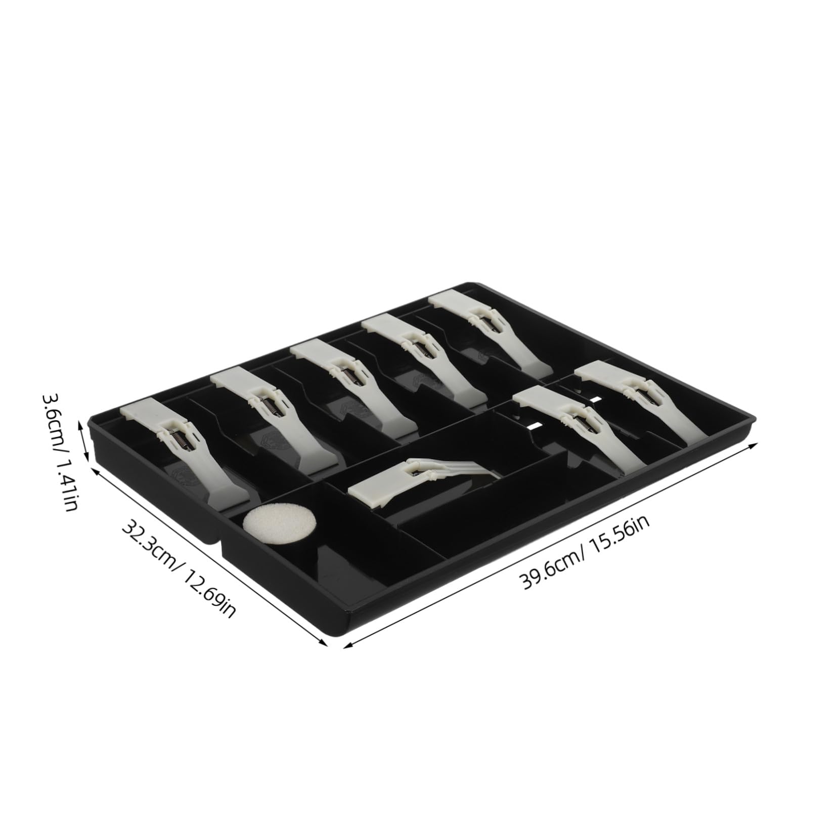 Uonlytech Vassoio per Contanti con Clip Scomparti Organizer Portamonete in Plastica Adatto per Registratore di Cassa Negozi Supermercati