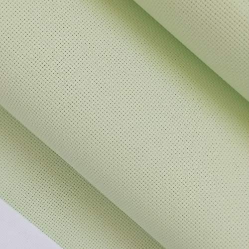 Image of KCS 59 inch x 1 Yard(92cmx149cm) 14ct Counted Cotton Aida Cloth Cross Stitch Fabric (Light Green)