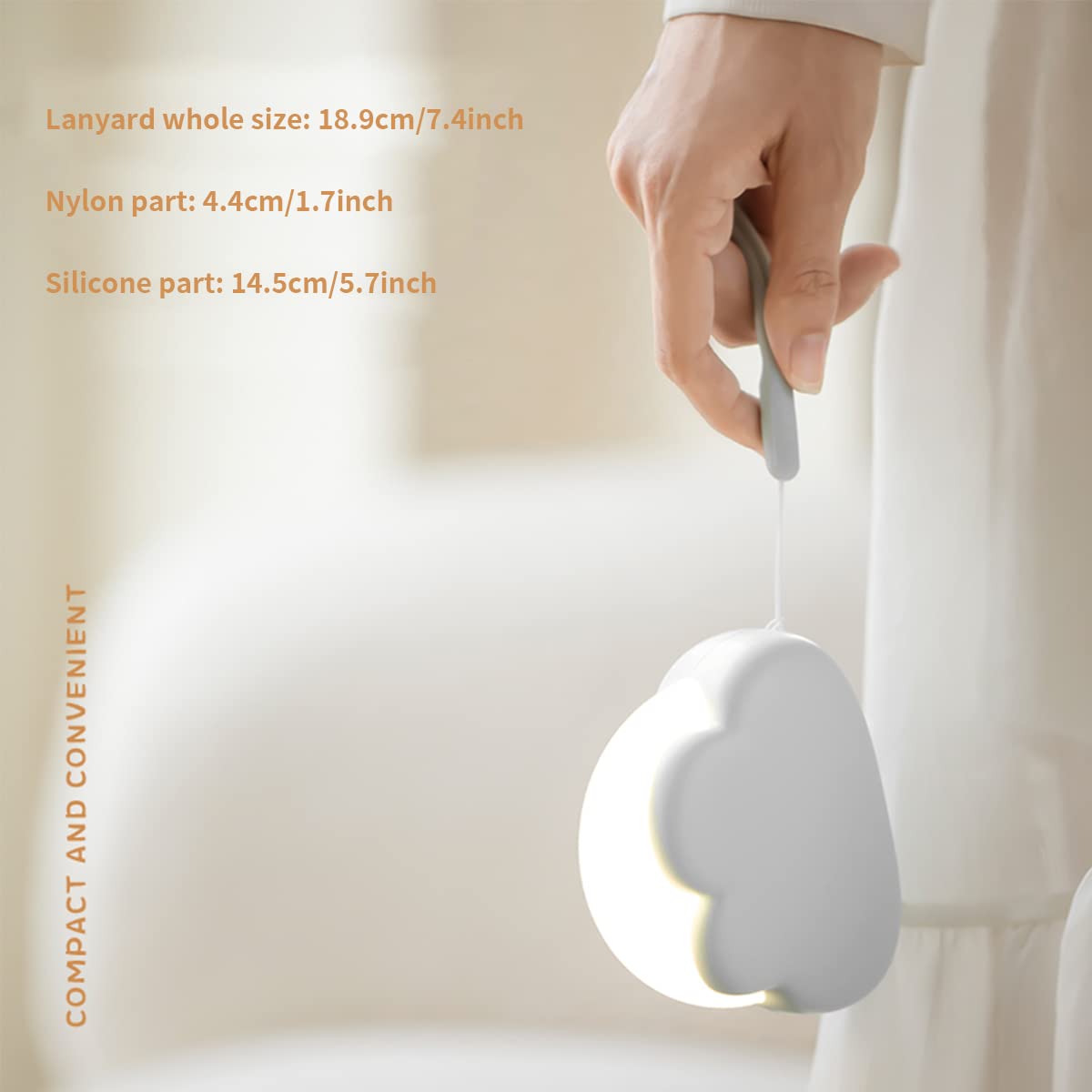 Veilleuse Enfant LED Rechargeable Portable, Petite Lampe Chambre Allaitement Bébé, Bebe Veilleuse de USB Chevet, Veilleuse Intensité Réglable, Cadeau Enfant Voyage Garçon Fille (Blanc) - 5