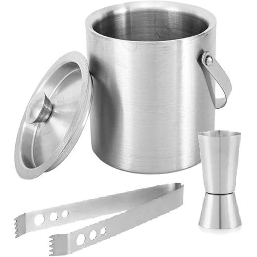 Double Walled Stainless Steel Ice Bucket 1 Liter