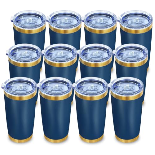 Image of 20 oz Insulated Tumblers Bulk with Lid Stainless Steel Tumbler,12 Pack