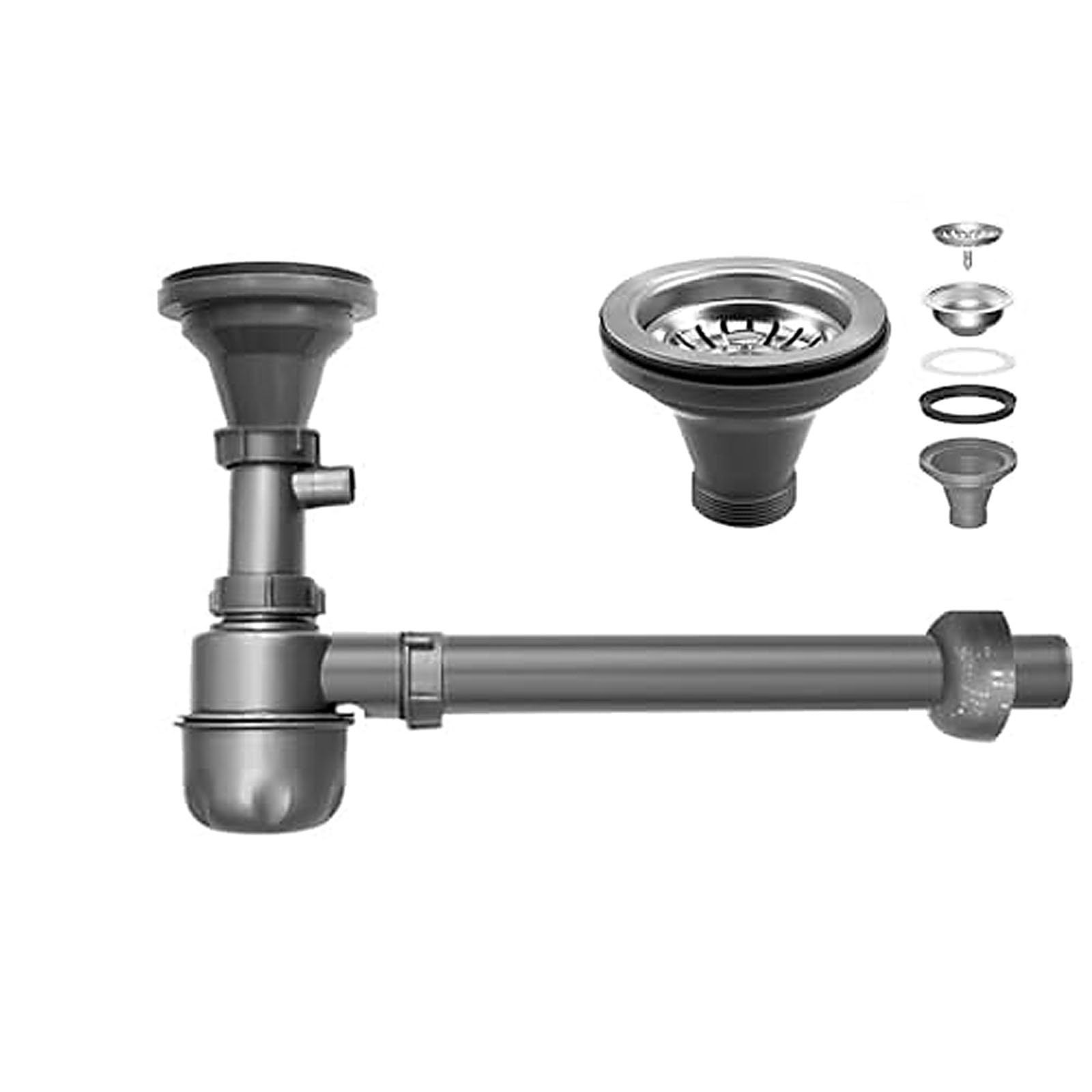 Set Tubi Scarico per lavello Singolo/Doppio, deodoranti salvaspazio, filtri per lavelli da Cucina, Tubi drenaggio per impianti Idraulici sotto lavello, raccordi universali per Tubi