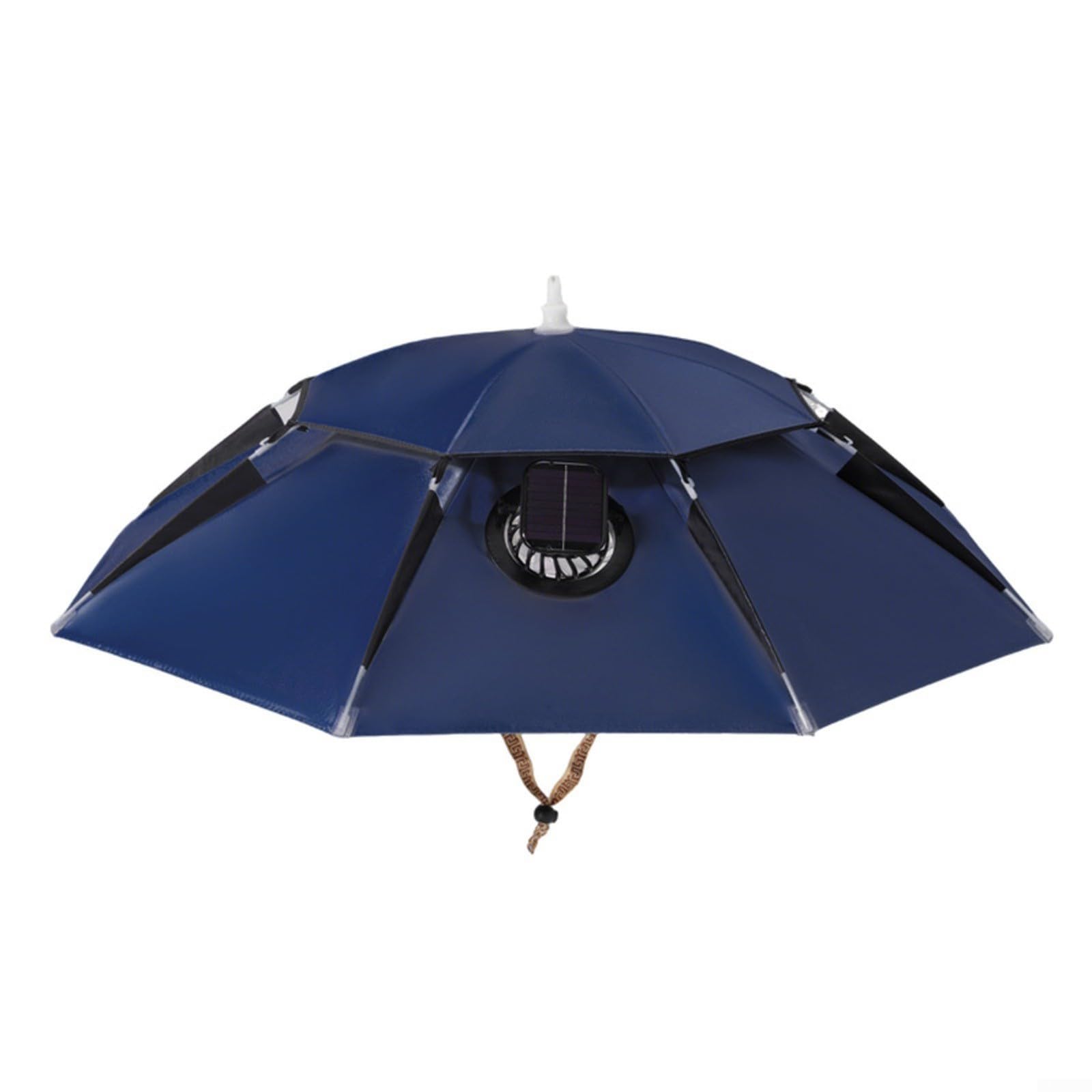 Sombrilla solar para pesca, sombrero de pesca, sombrero de ventilador solar para pesca, protección UV de doble capa, diseño plegable con recarga USB, 80 cm de diámetro, acero inoxidable